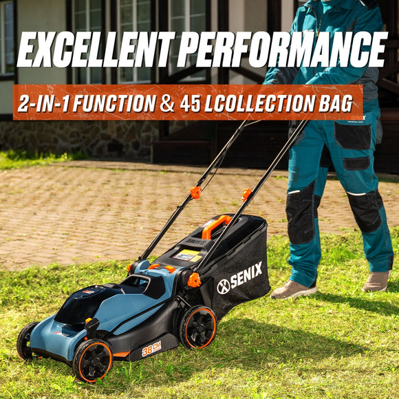 2X2 36V 38cm Lawn Mower 4.0Ah Kit - Senix